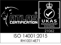 ISO 14001:2015 certified by Atlas Certification, UKAS accredited