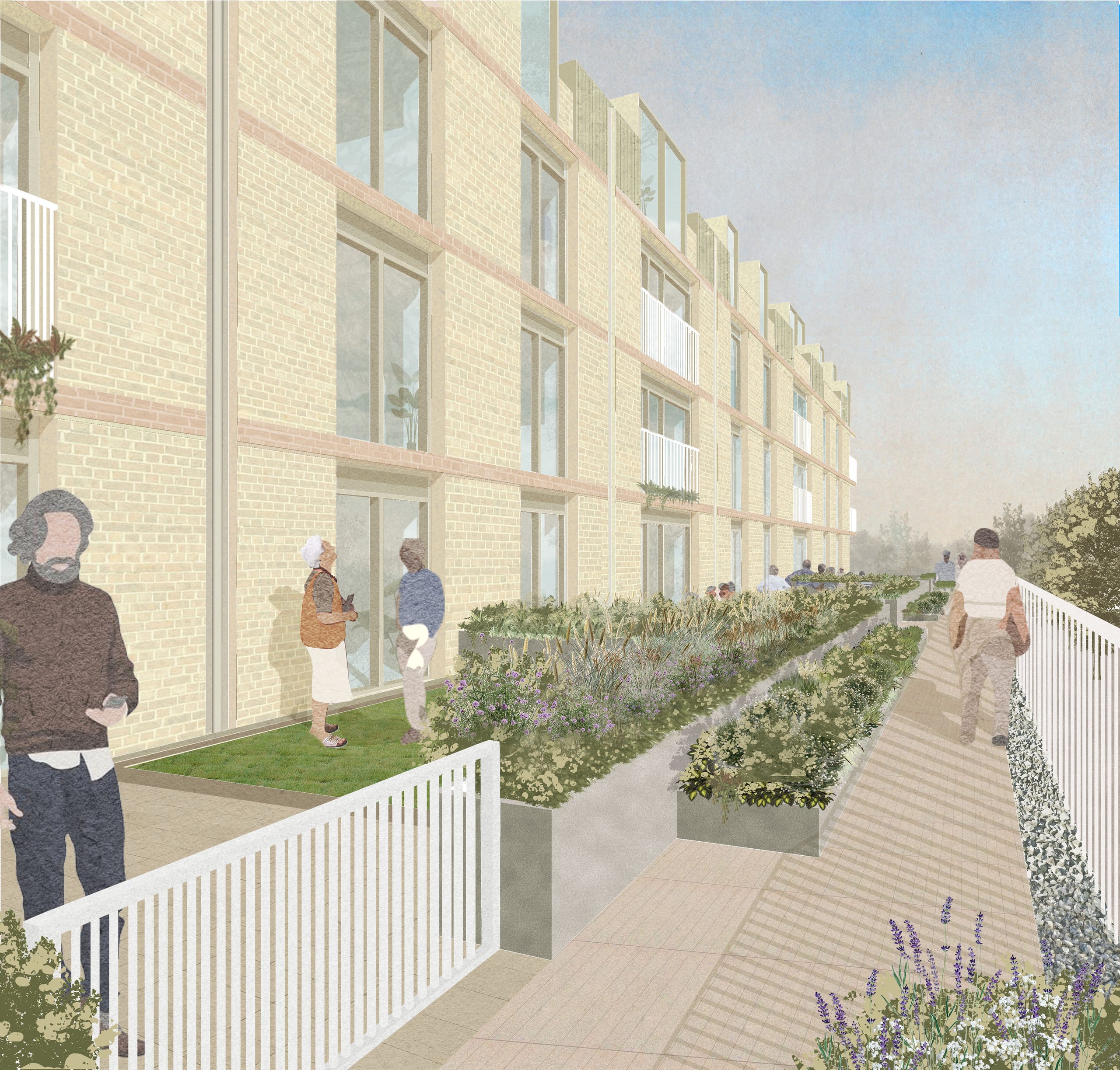 Terrace sketch – Jesmond Assembly (view 1)