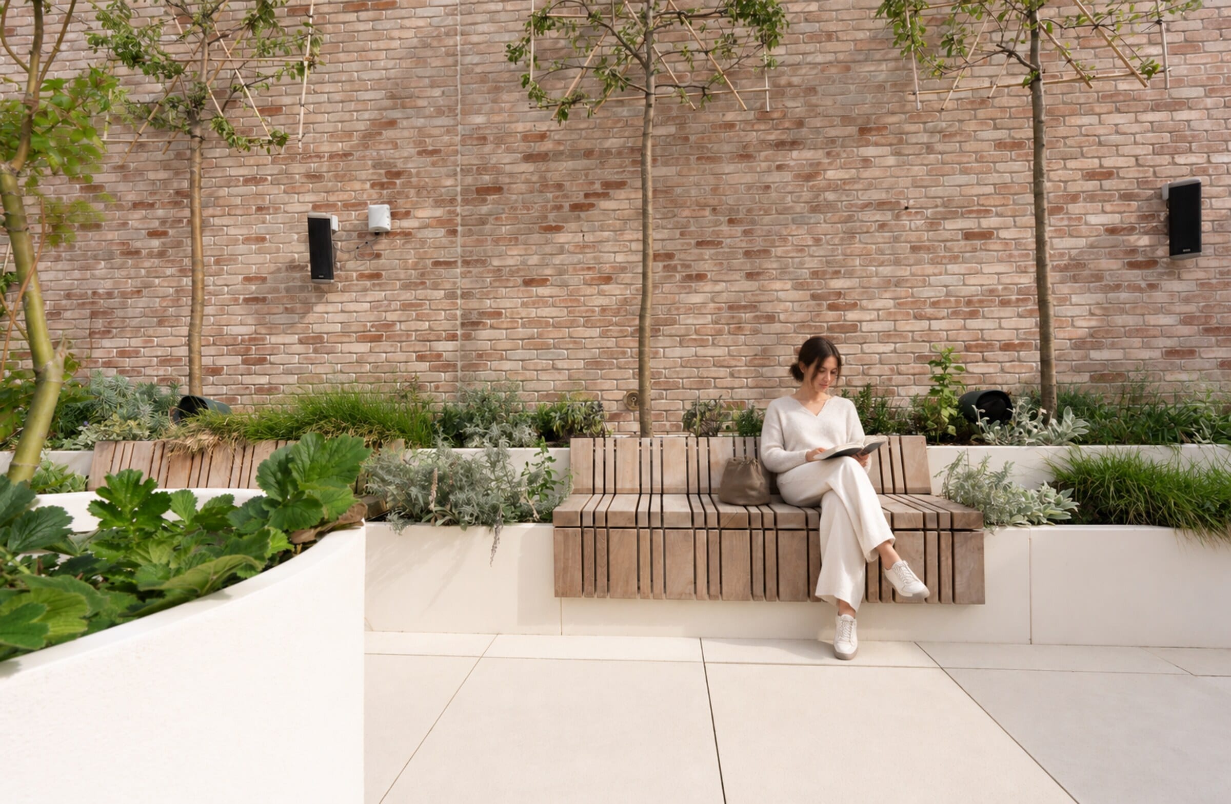 Bench and reader – Culture House Sky Garden